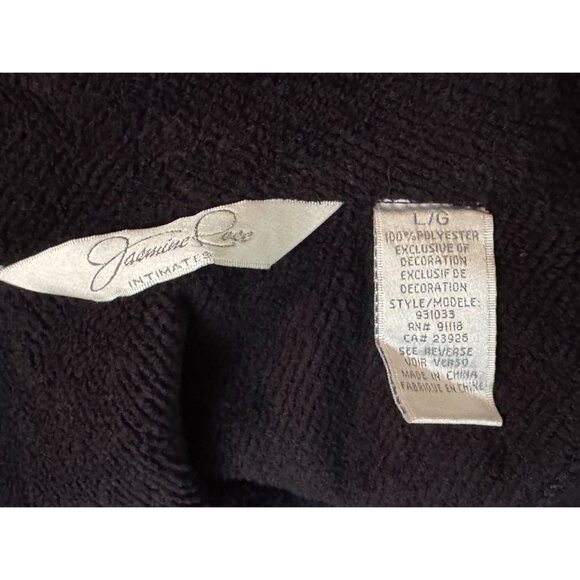 Jasmine Rose Intimates Plush Black Belted Robe - Picture 8 of 11